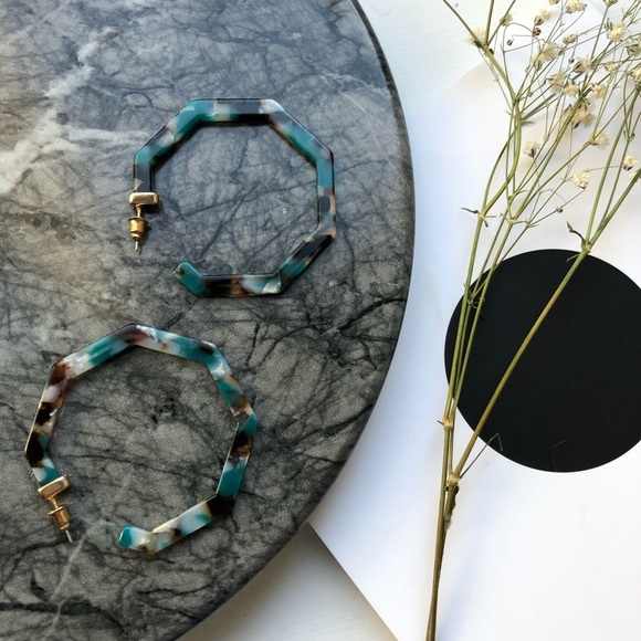 Jewelry - Geometric Resin Hoops Jewelry - Geometric Resin Hoops